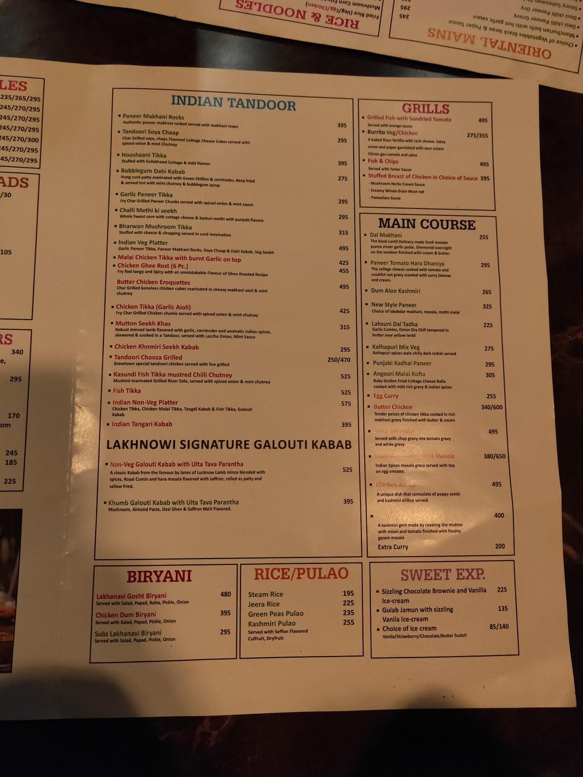 Menu at BREWTOWN Bar / Brewery / Kitchen/family restaurant, Hisar