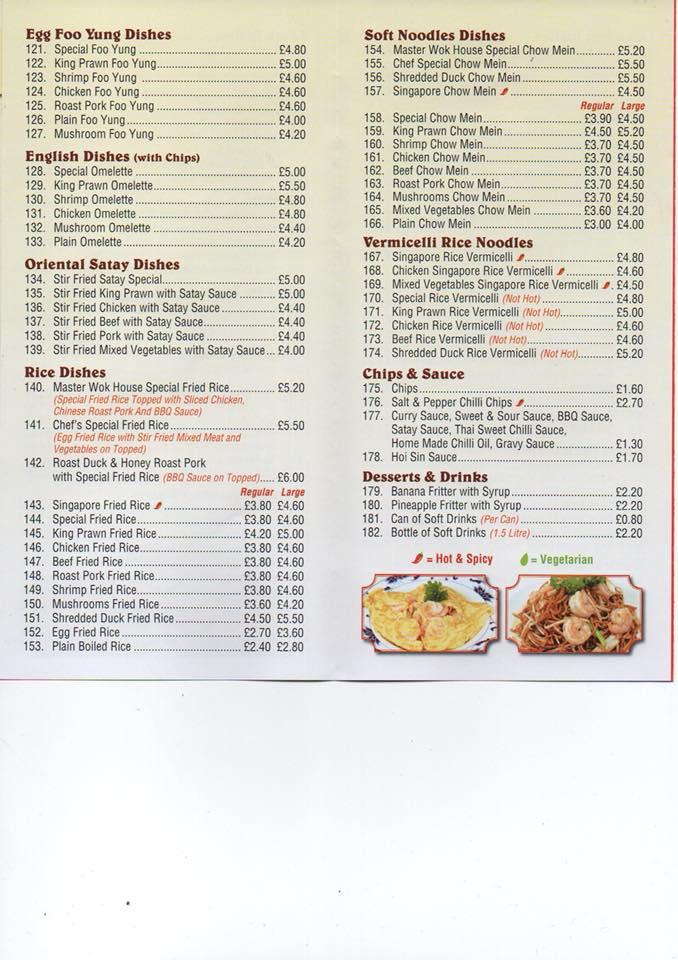 Menu at Master Wok restaurant, Gillingham