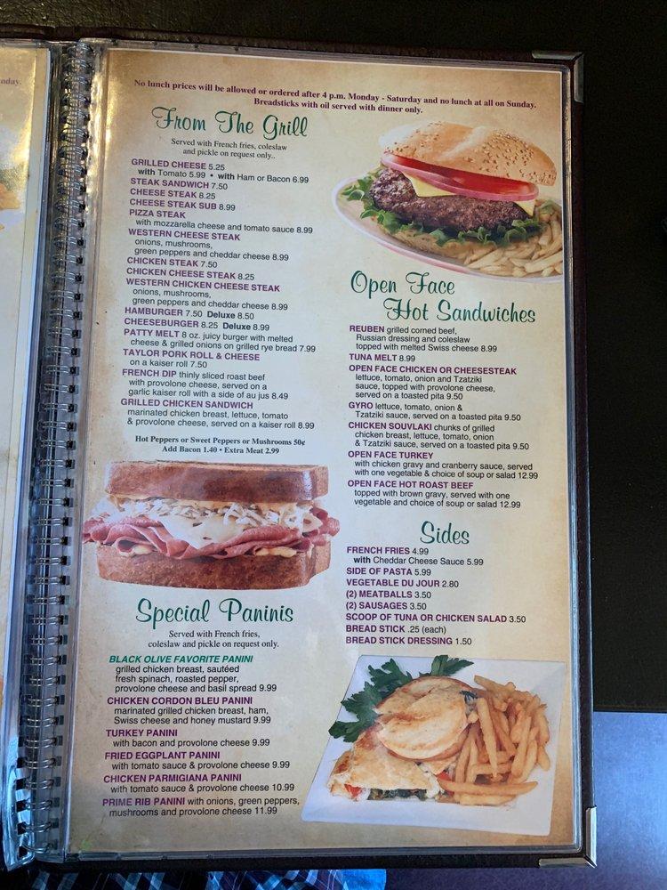 Menu at Black Olive Restaurant & Pizzeria, Vineland