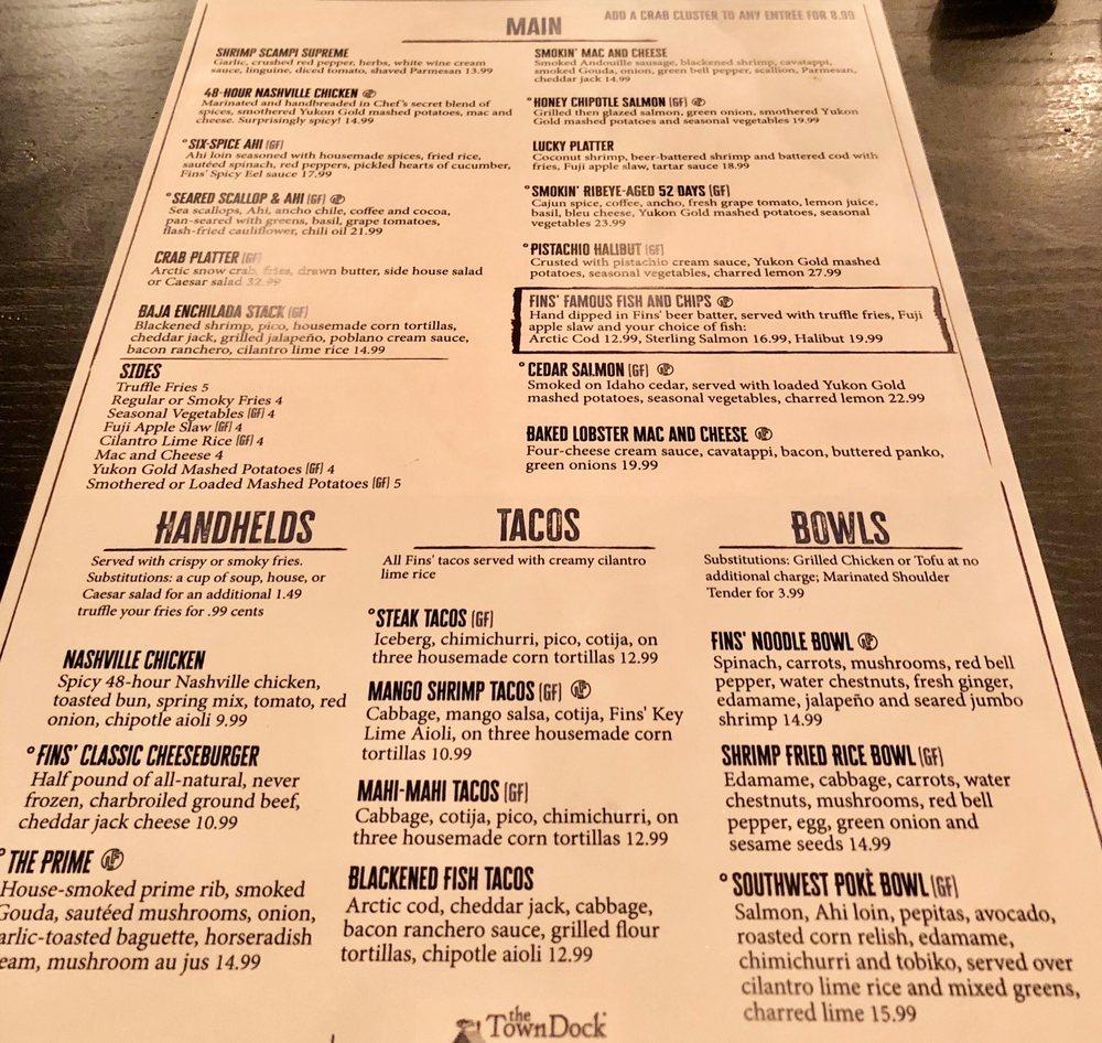 Menu at Lucky Fins Meridian restaurant, Meridian, N Eagle Rd