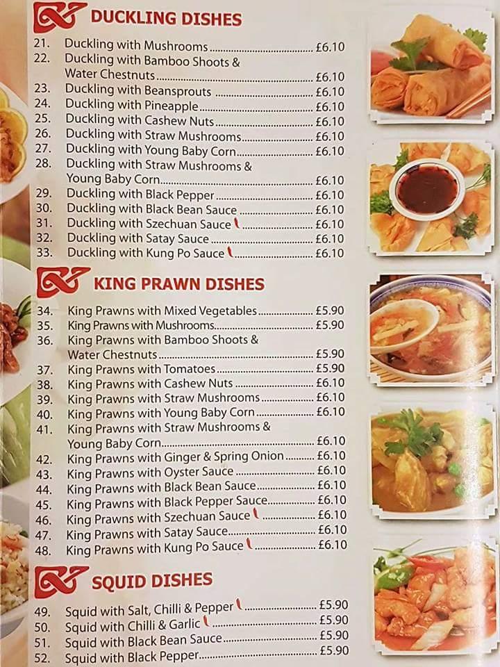 Menu at Lucky House restaurant, Bodmin