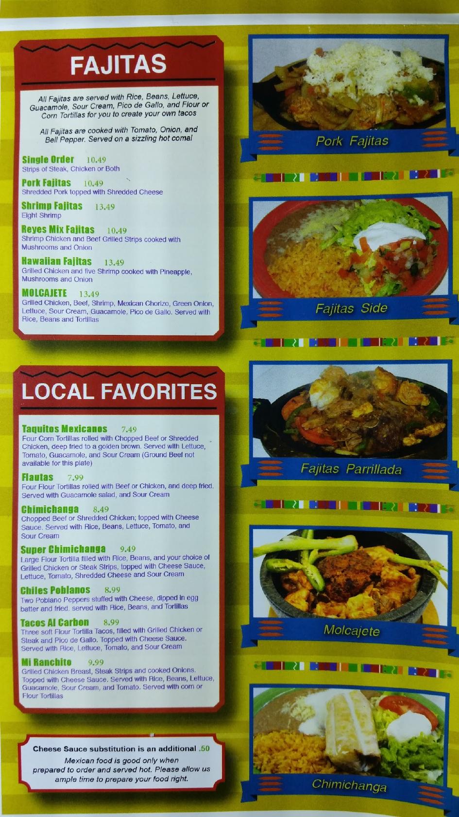 Menu at La Famila Mexican Restaurant, Alba