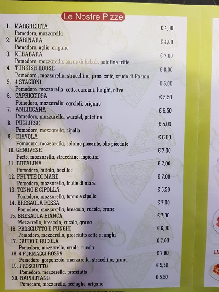 Menu At Turkish House Restaurant Genoa