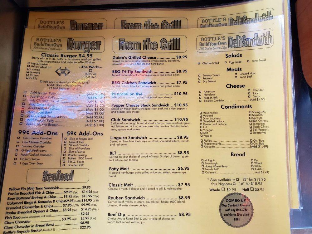 Menu at Bottle Liquor fast food, Morro Bay
