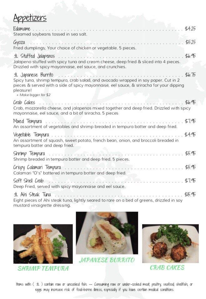 Menu at Wasabi Sushi Bar West, Wichita, N Maize Rd