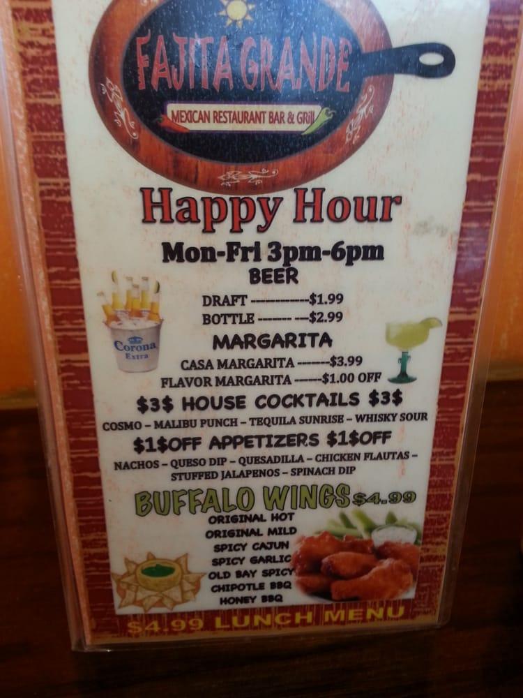 Menu at Fajita Grande restaurant, Frederick