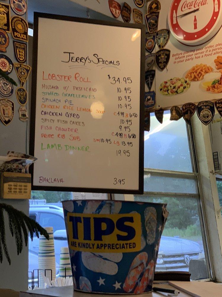 Menu at Jerry's Seafood & Dairy Freeze restaurant, Yarmouth