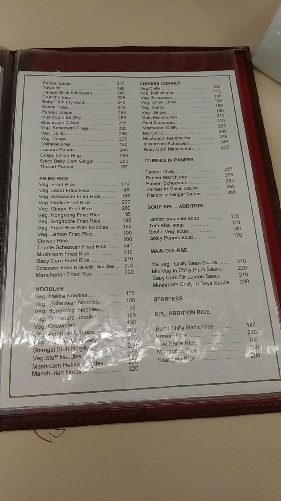 Ruchi Restaurant (Veg) menu