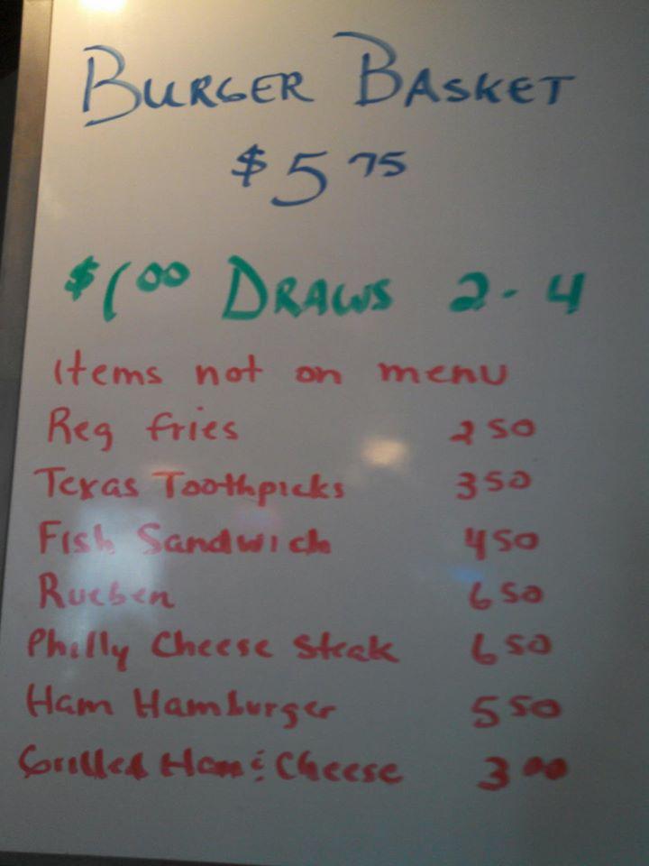 Menu at Flick's pub & bar, Nickerson