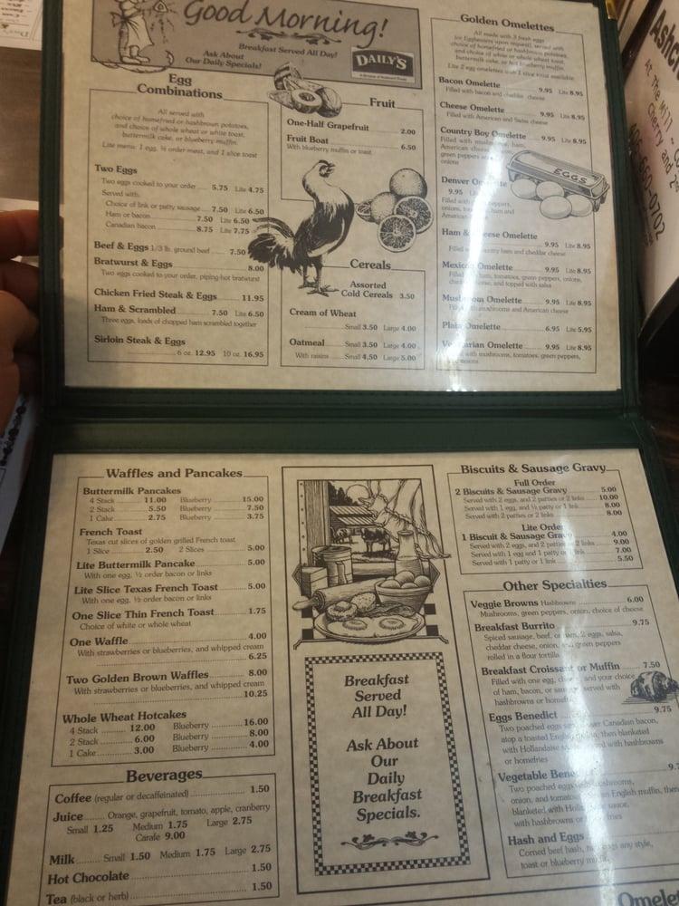 Menu at Coffee Cup Cafe, Hamilton