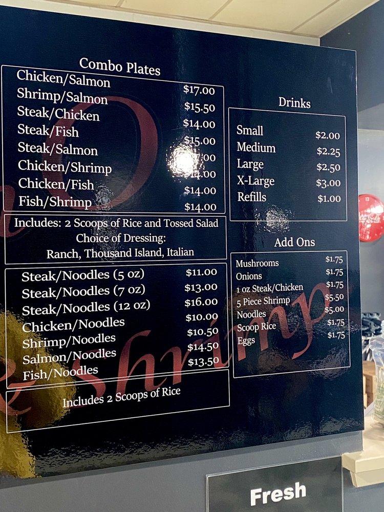 Menu at Ono Steak and Shrimp steakhouse, Waipahu