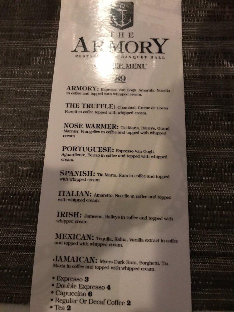 Menu at The Armory NJ restaurant, Perth Amboy