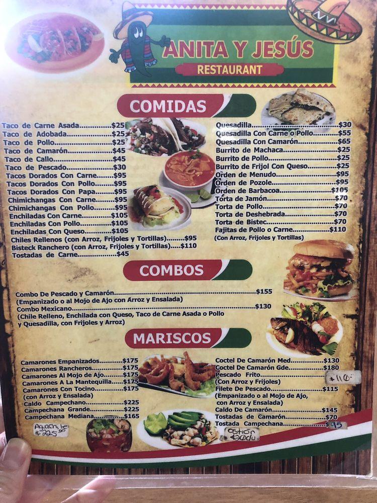 Menu at Anita y Jesus Restaurant, Puerto Peñasco