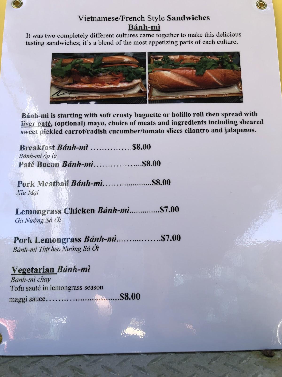 Menu at Le Yellow Sub restaurant, Hilo, 213 Kalanianaole St