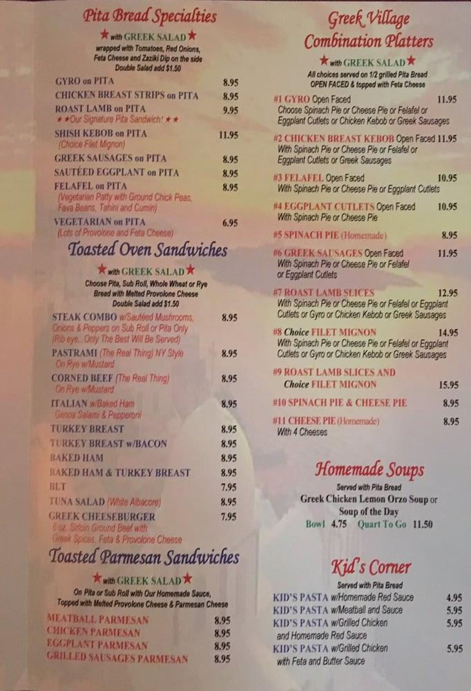 Menu At Greek Village Restaurant Seminole Park Blvd 117   R9ca Menu Greek Village 2022 09 4 