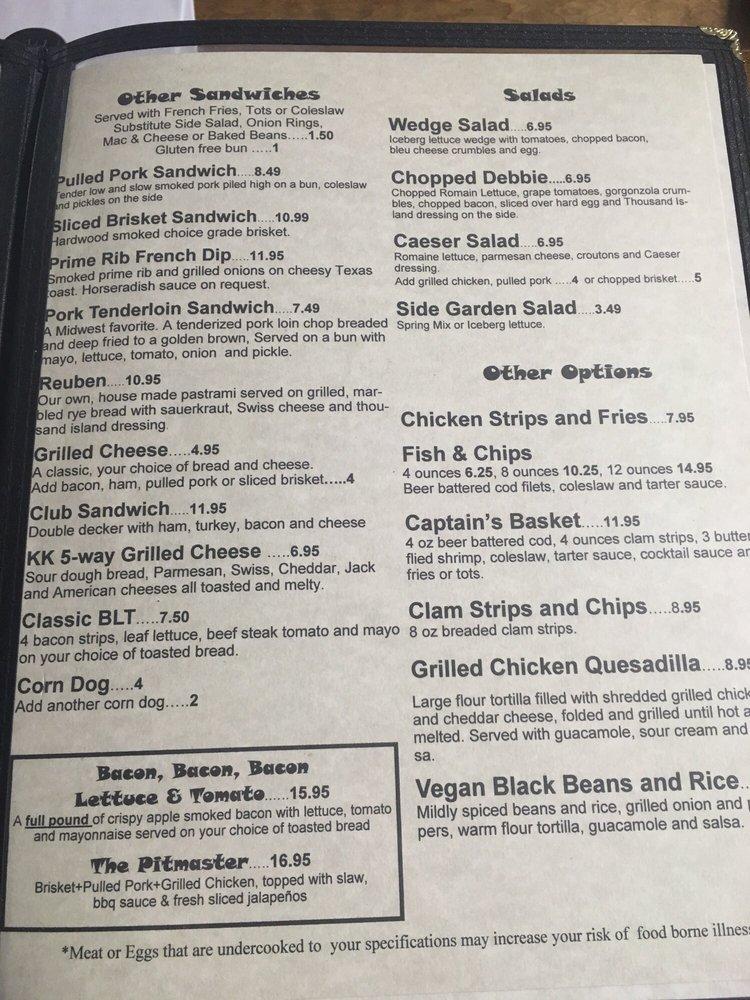 Menu at KK5 Kamp Kitchen restaurant, Amboy