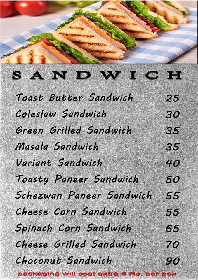 Munchies Cafe menu