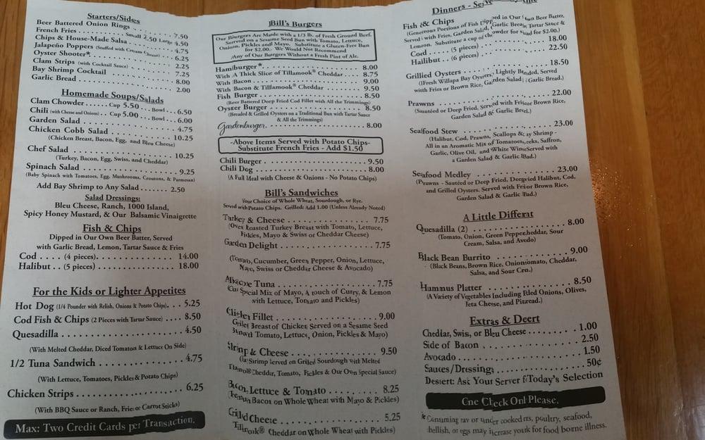 Menu At Bill S Tavern Brewhouse Pub Bar Cannon Beach   R9cd Bills Tavern And Brewhouse Menu 