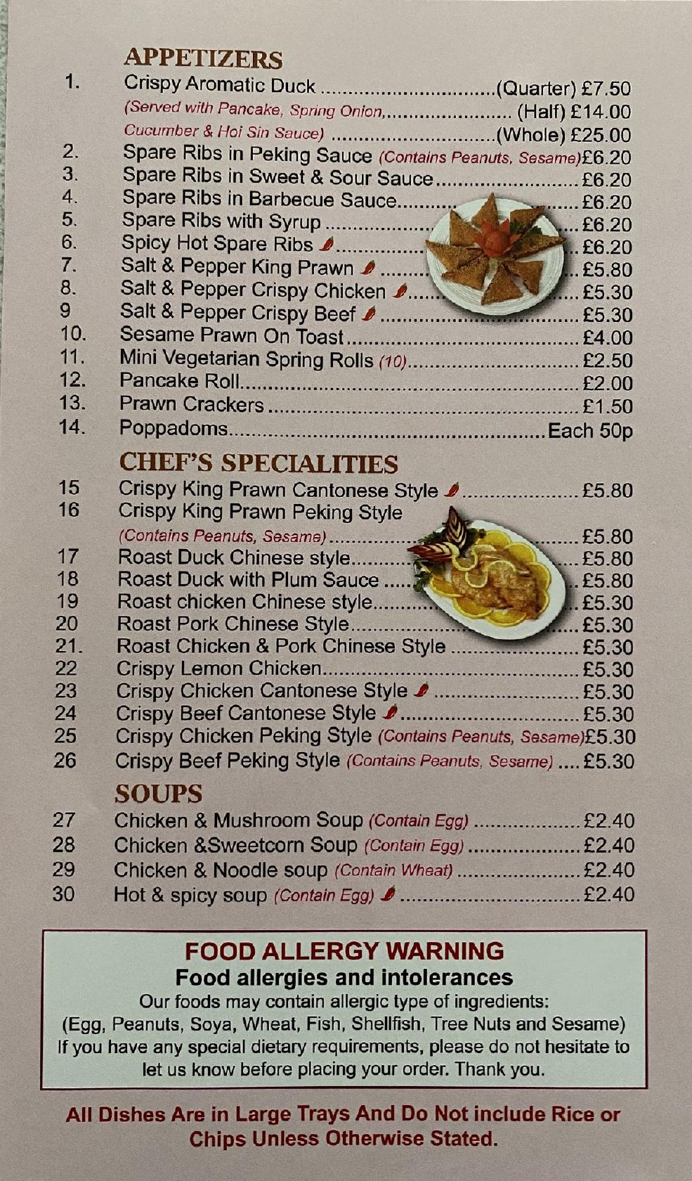 Menu at WAH YUEN(fish and chip& Chinese ) restaurant, Kidwelly