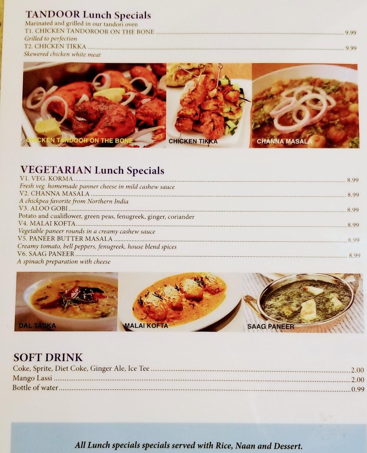 Menu at Chutney Indian Grill restaurant, Pompano Beach