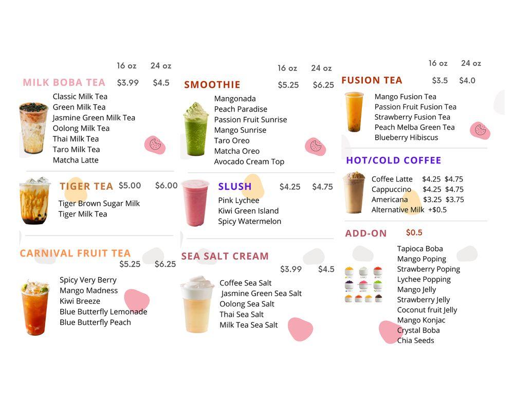 Menu At Mr Boba Tea Cafe, Mckinney