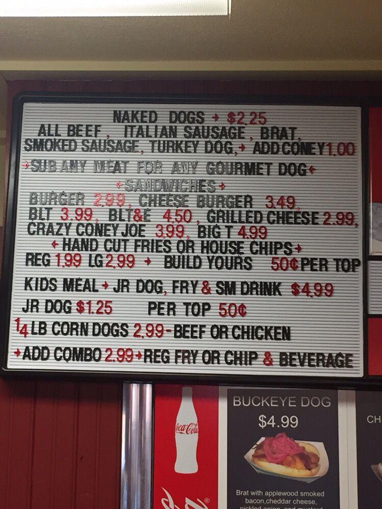 Menu at Crazy Dogs Grill restaurant, Chillicothe