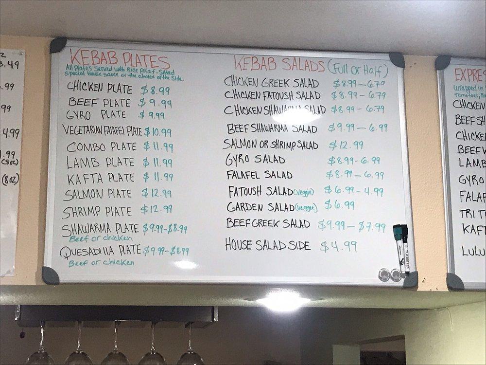 Menu at Pita House restaurant, Madera