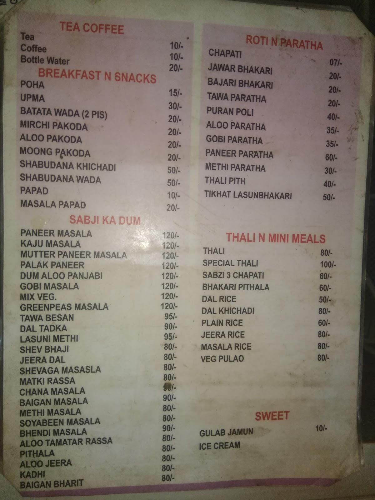 Menu at ROTI N RICE, Aurangabad, C-12