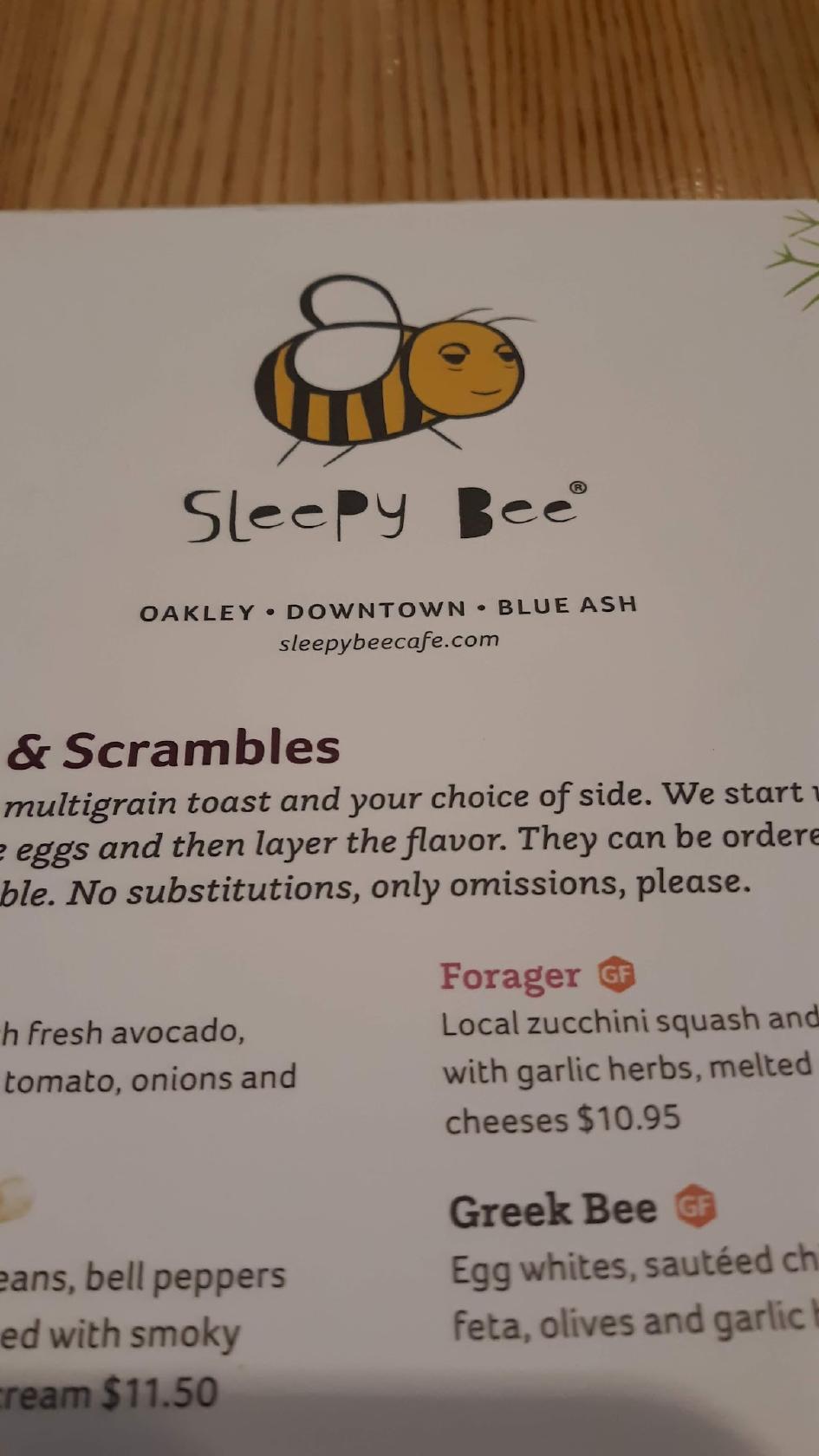 Menu At Sleepy Bee Cafe Blue Ash Blue Ash Kenwood Rd 6508