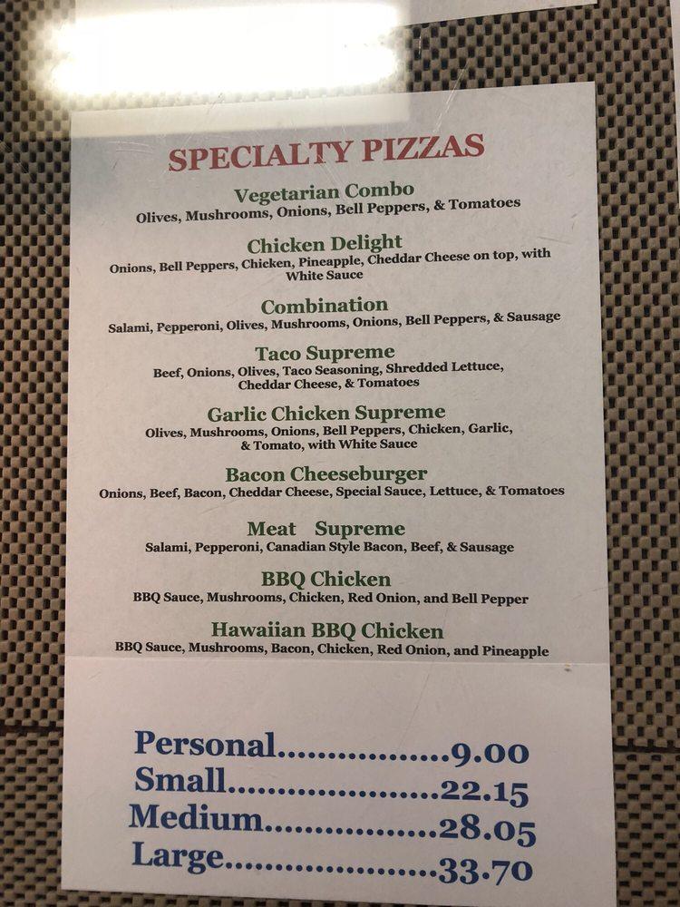 Menu at Pizza Palace pizzeria, Orland