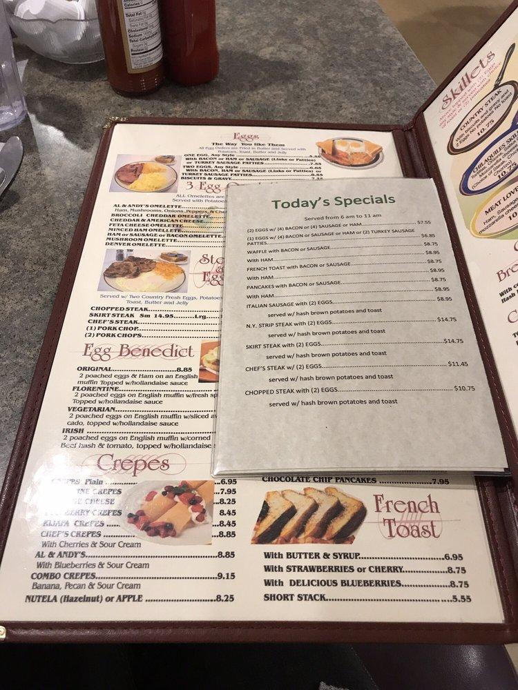 Menu at Al & Andy's Restaurant, Schiller Park