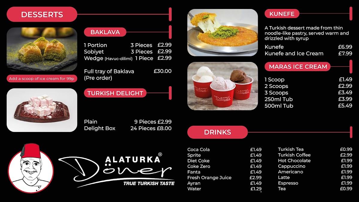 Menu at Alaturka Doner restaurant, Daventry