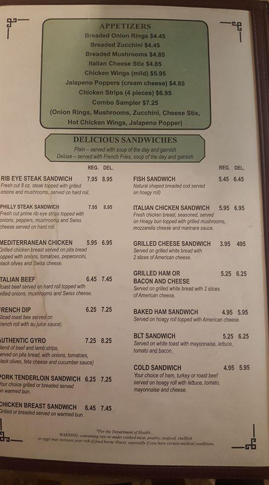 Menu at Crossroads Family Restaurant, Attica