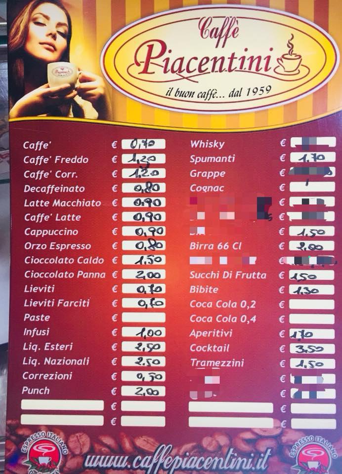 Menu di Bar Colonna 