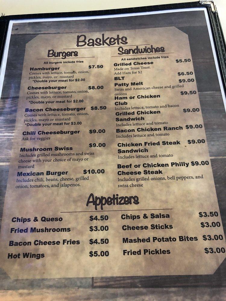 Menu at JW's restaurant, Waurika