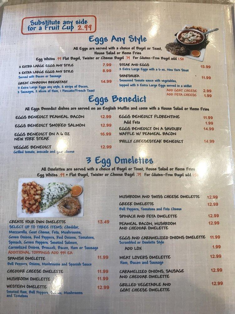 Menu at Bagel World Newmarket restaurant, Newmarket