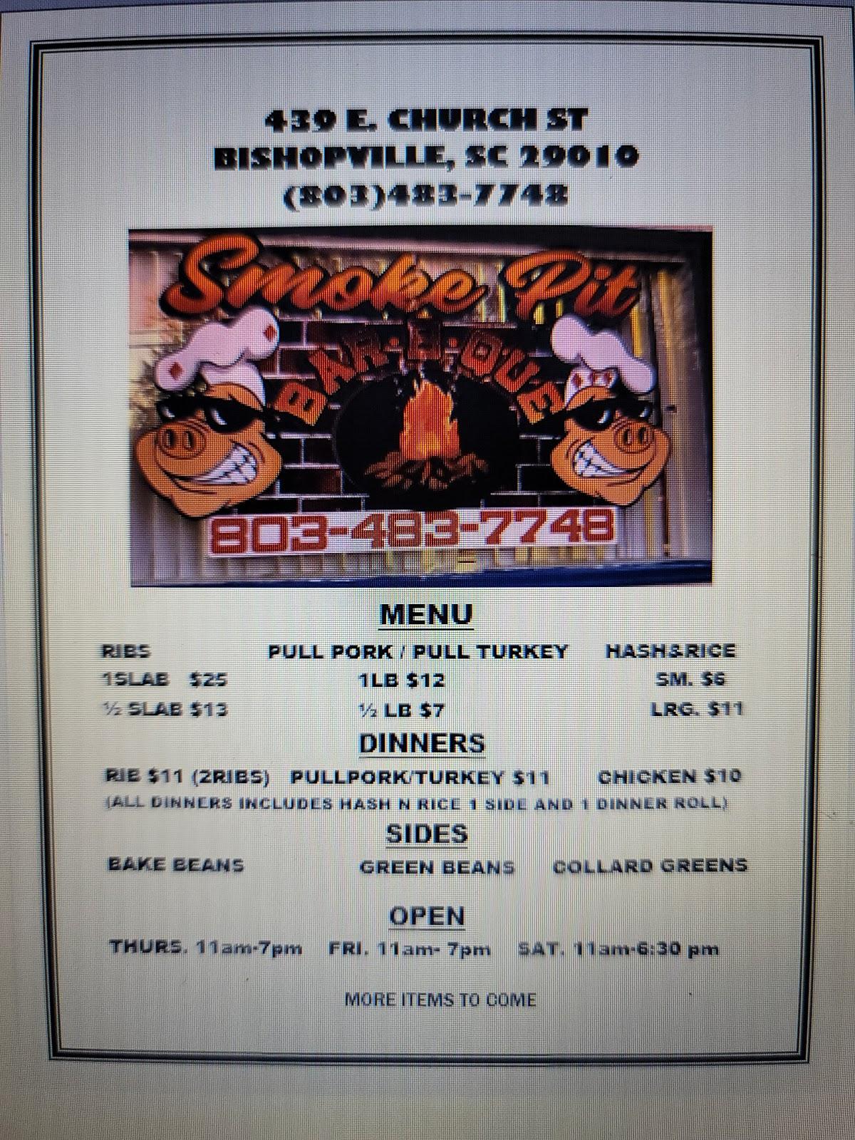Menu at Smoke Pit BBQ,