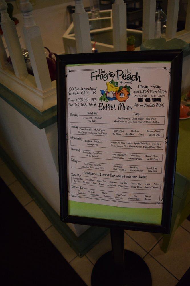 Menu at The Frog and The Peach Southern Buffet restaurant, Savannah