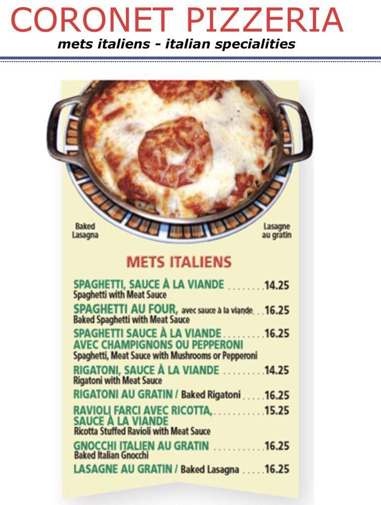 Menu at Pizza pizzeria, Montreal
