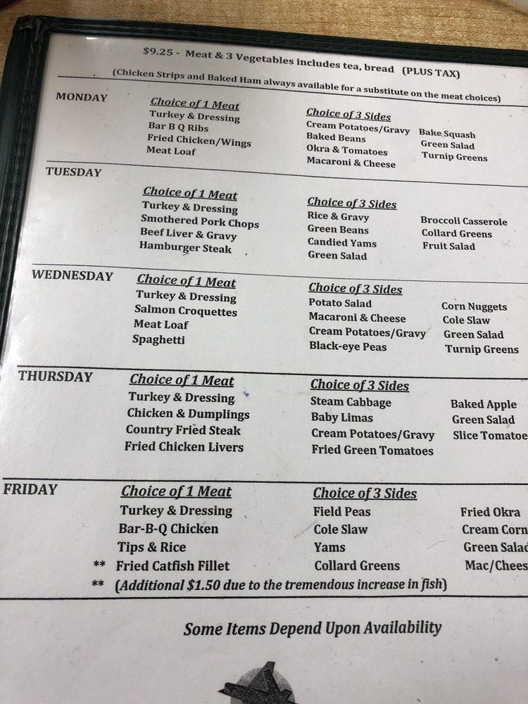 Menu at The Downtowner Restaurant, Selma
