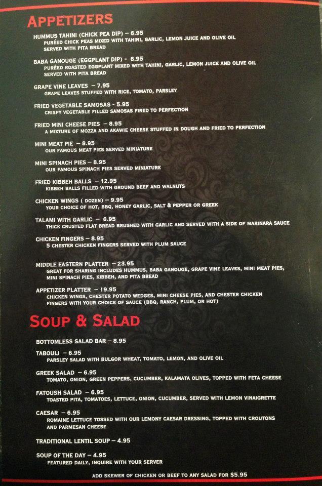 Menu at Hage's Mideast Foods & Halal Meats steakhouse, Calgary