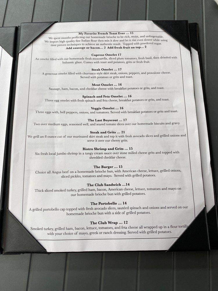 Menu at Garden Street Bistro pizzeria, Fernandina Beach