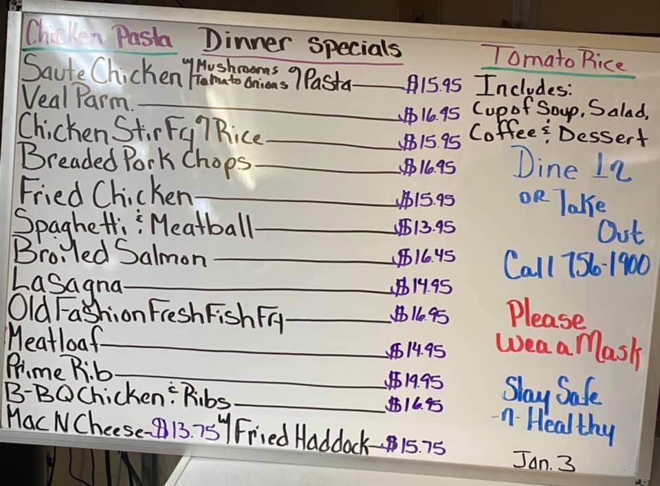 Menu at Midway Cafe, Ravena
