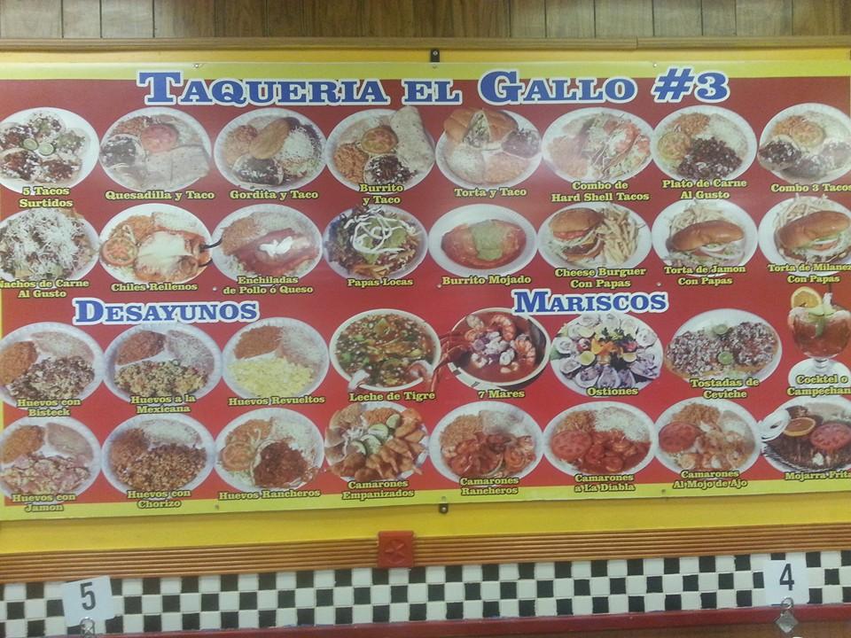 Menu at Taqueria El Gallo De Jalisco restaurant, Odessa