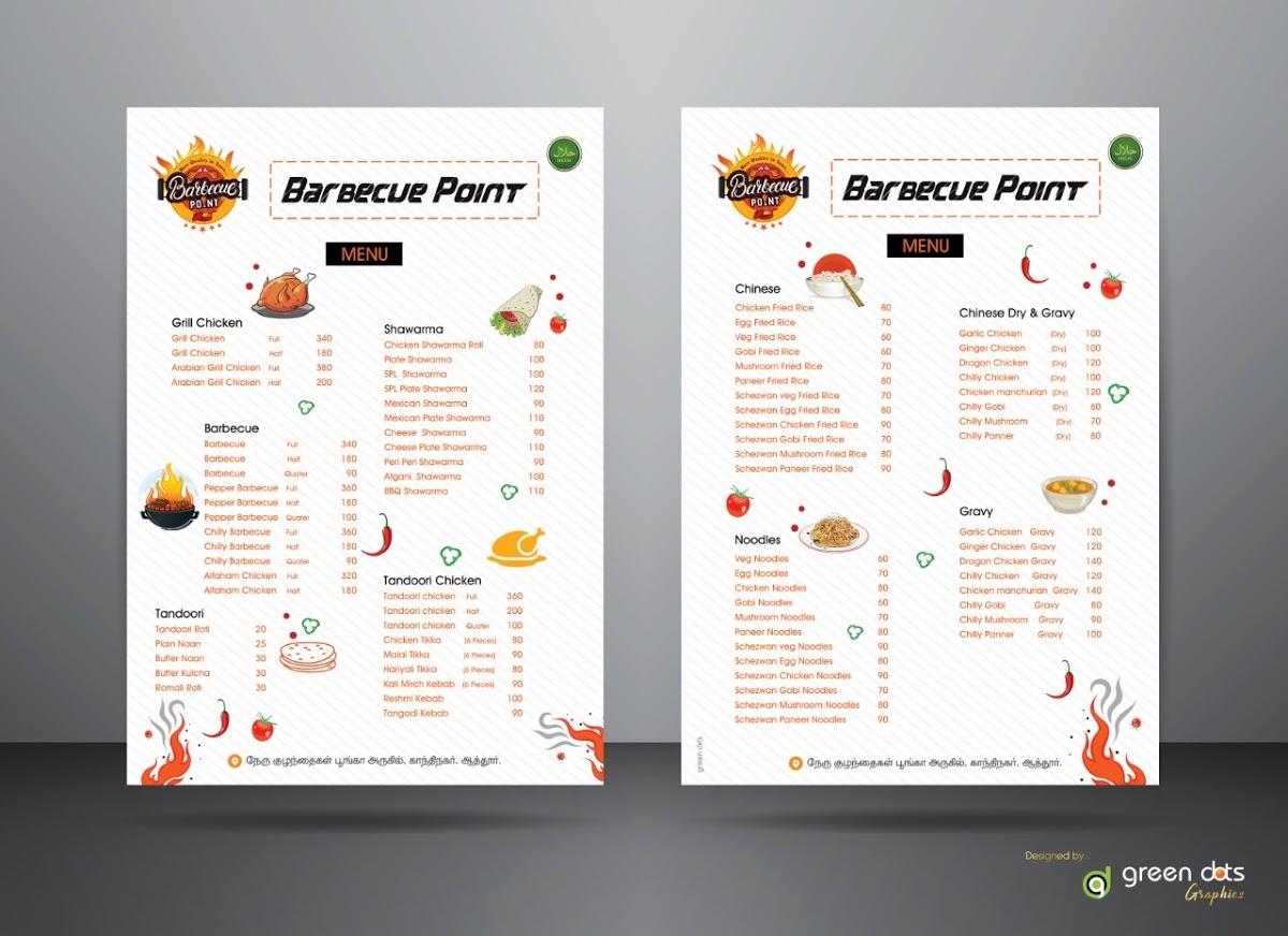 Menu at Barbecue Point, Attur