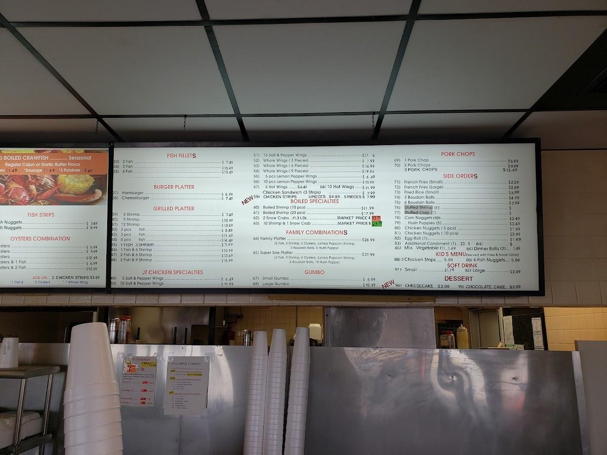 Menu at JT Cajun Seafood & Wings restaurant, Garland