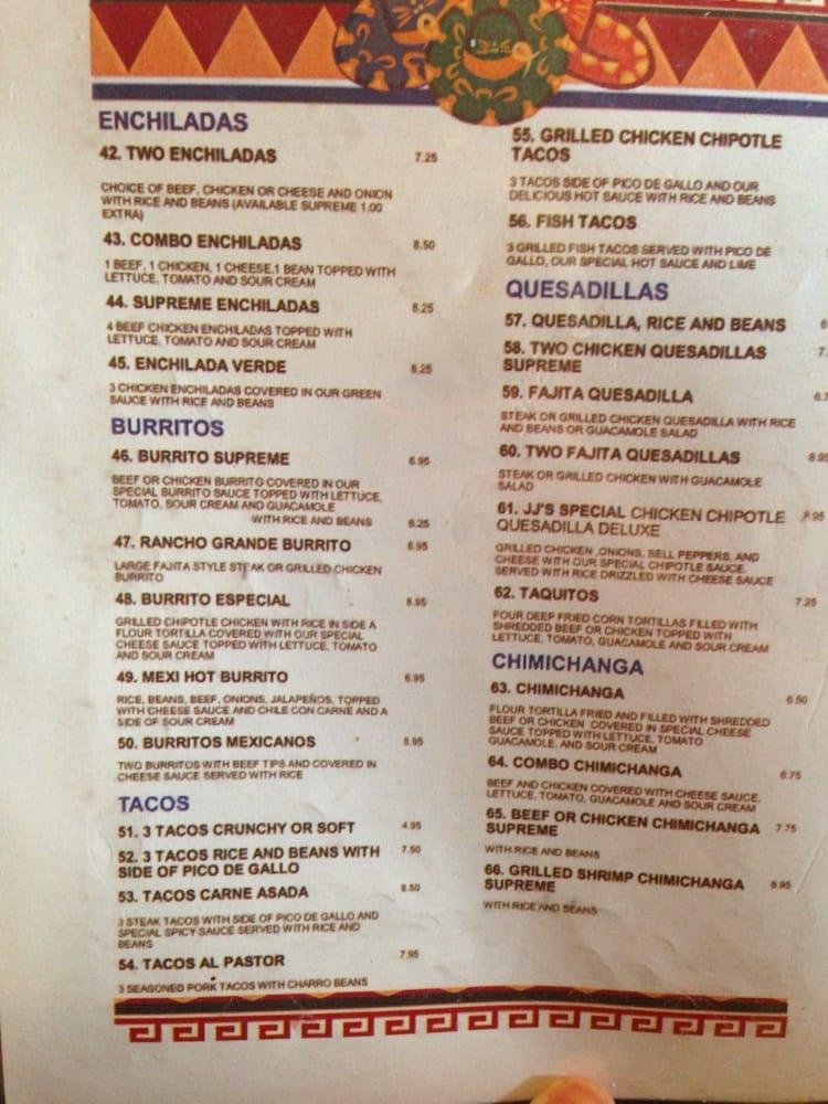 Menu at Rancho Grande Grill restaurant, Andalusia
