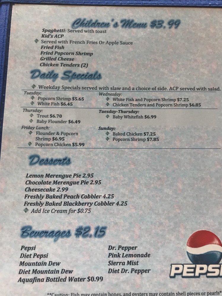 Menu at The Pacific Bay Steak & Seafood Restaurant, Collinsville