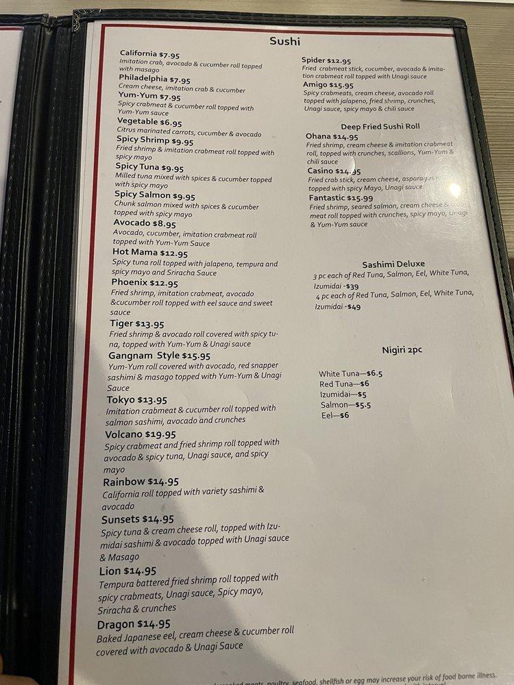 Menu at ʻOhana Hawaiian Grill & Bar, French Lick