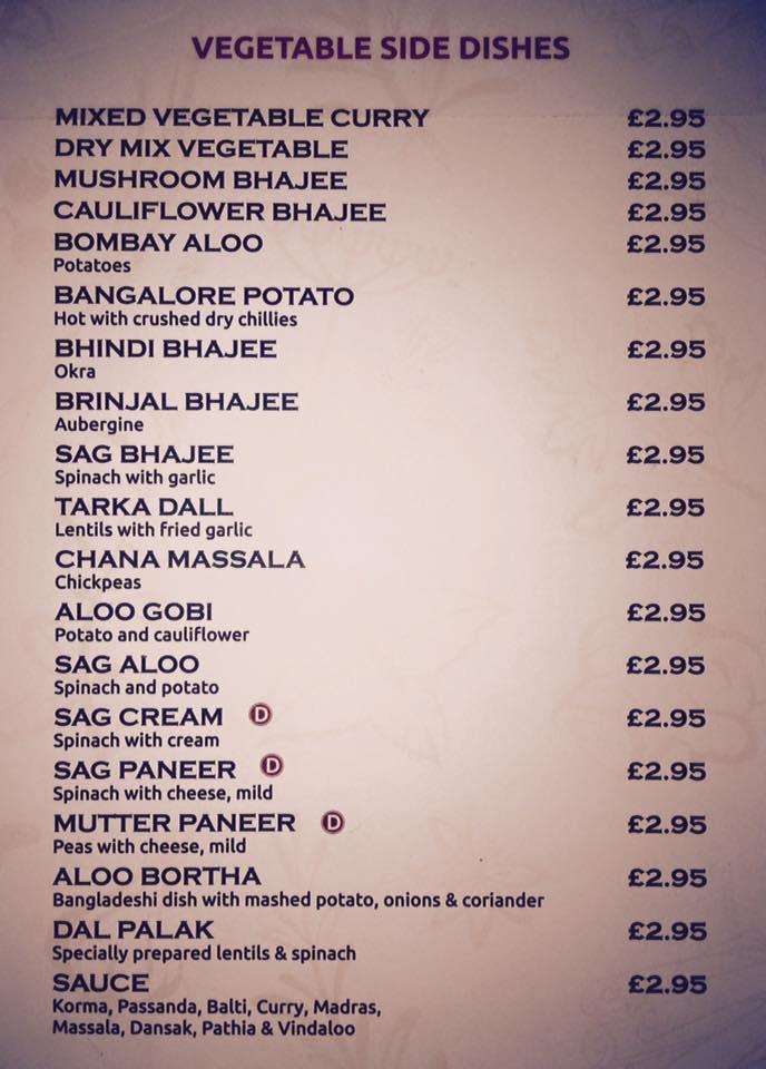 Menu at Pink Garlic fast food, Rayleigh